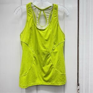 Athleta lime green athletic racerback‎ top medium with built in bra support.